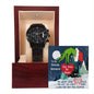 Grandson Stole my Heart (Christmas Grinch) - Black Chronograph Watch