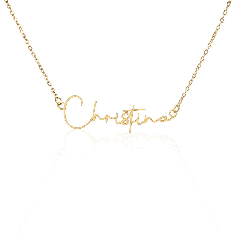 Custom Name Necklace (No Message Card) For daughter, granddaughter, sister, mother, aunt, niece, cousin, bestie, best friend, grandmother, wife, future wife, fiancé, lover, girlfriend - Signature Script Name Necklace