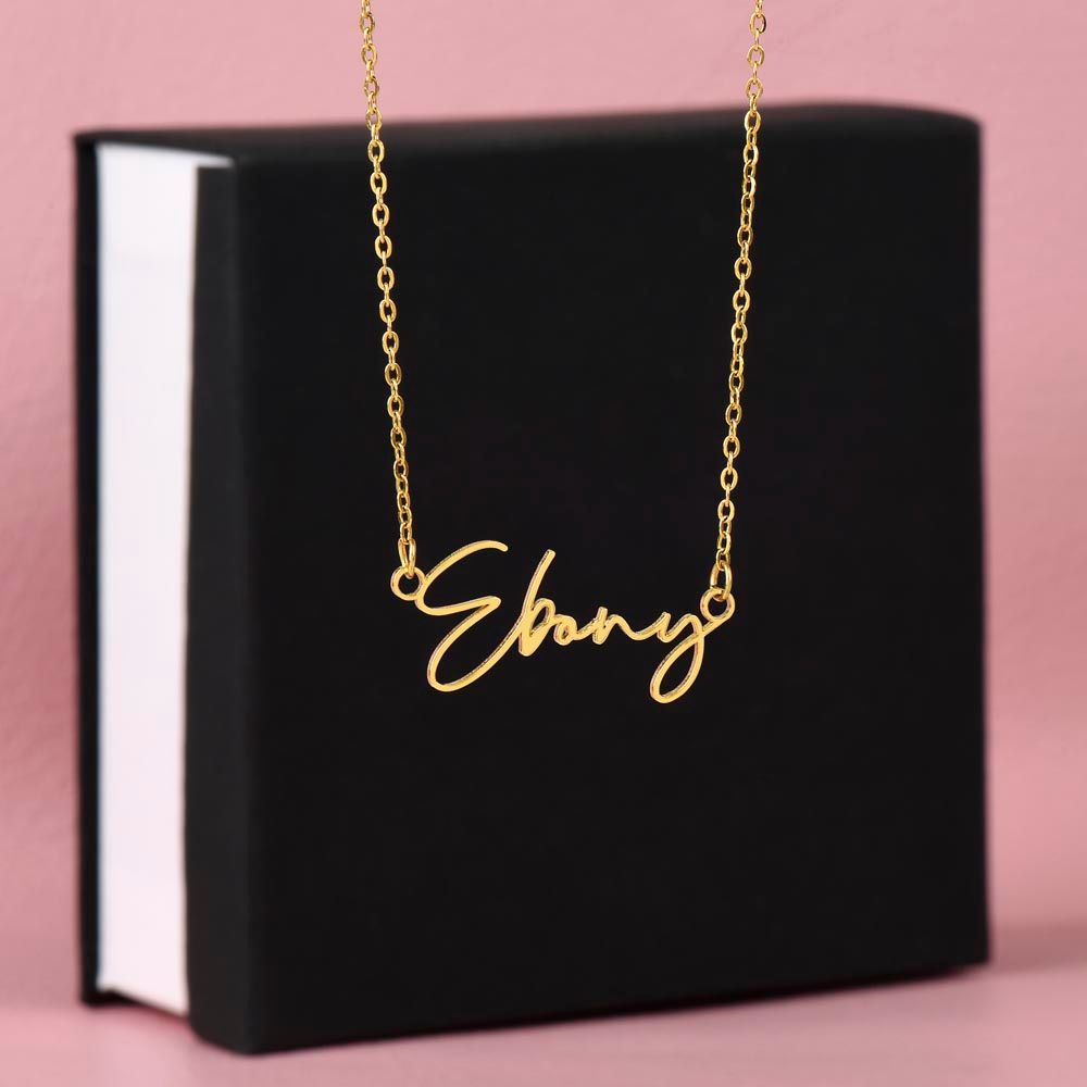 Custom Name Necklace (No Message Card) For daughter, granddaughter, sister, mother, aunt, niece, cousin, bestie, best friend, grandmother, wife, future wife, fiancé, lover, girlfriend - Signature Script Name Necklace