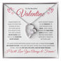 To My Beautiful Valentine for Girlfriend, wife, future wife, Soulmate (Hearts) - Forever Love Necklace