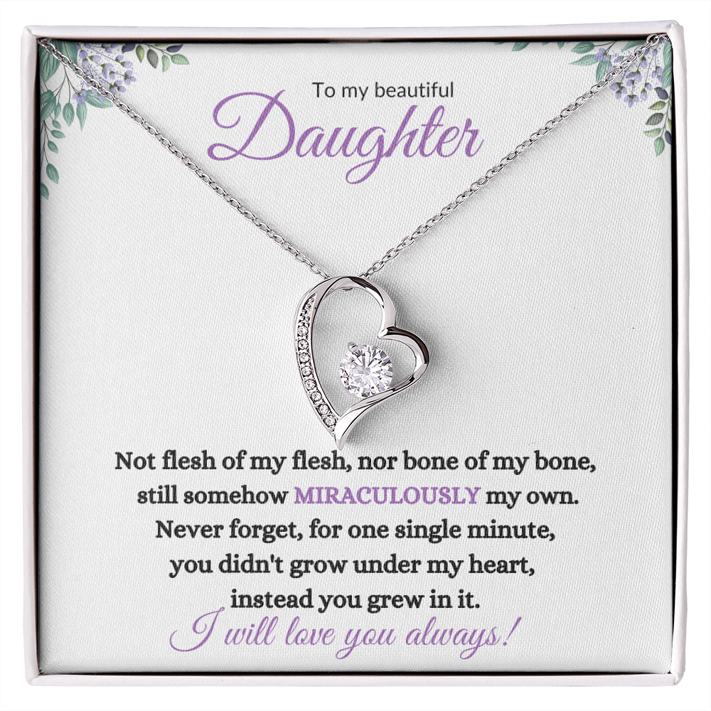 Nonbiological / Adopted Daughter (Purple Card) - Forever Love Necklace
