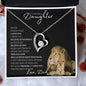 Badass Daughter from Dad (Black and White Lion Card) - Forever Love Necklace