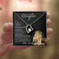 Badass Daughter from Dad (Black and White Lion Card) - Forever Love Necklace