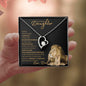 Badass Daughter (Black and Gold Lion Card) - Forever Love Necklace