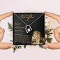 Badass Daughter (Black and Gold Lion Card) - Forever Love Necklace