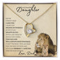 Beautiful Daughter from Dad (Beige Lion Card) - Forever Love Necklace