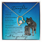 To My Beautiful Daughter From Mom or Dad (Wolf) - Forever Love Necklace
