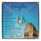 Badass Daughter From Dad (Blue Lion Card) - Forever Love Necklace