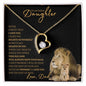 Badass Daughter (Black and Gold Lion Card) - Forever Love Necklace