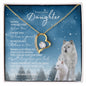 To My Badass Daughter (Artic Wolf Snow) - Forever Love Necklace