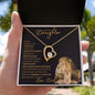 Badass Daughter (Black and Gold Lion Card) - Forever Love Necklace
