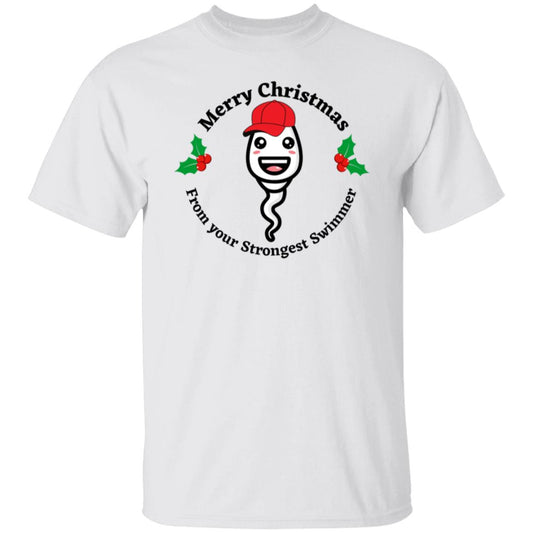 Merry Christmas From Your Strongest Swimmer (Red HatSperm)G500 5.3 oz. T-Shirt