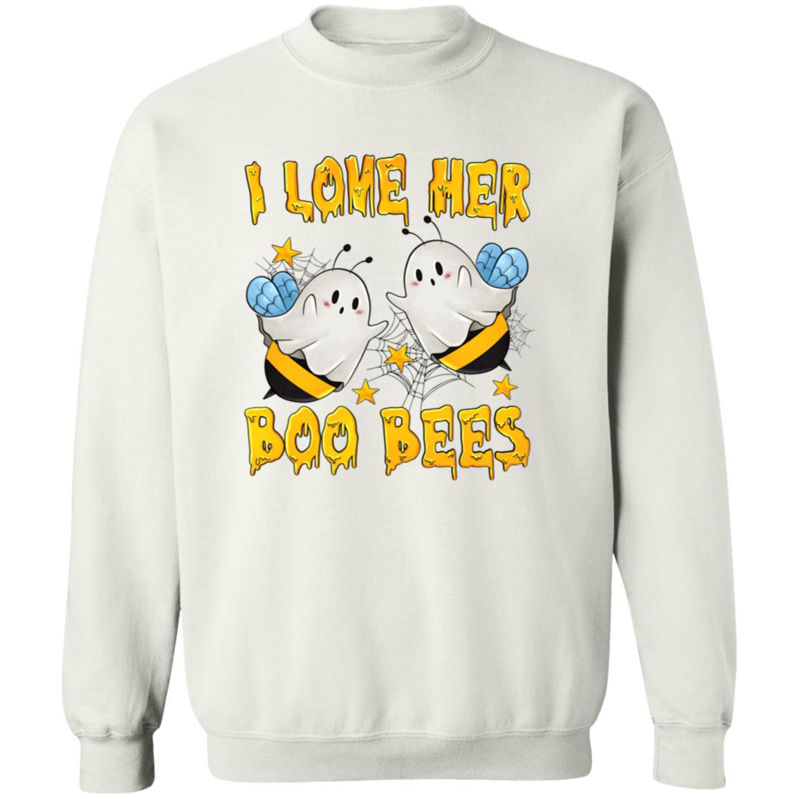 I love her BOO BEES (Halloween) - G180 Crewneck Pullover Sweatshirt