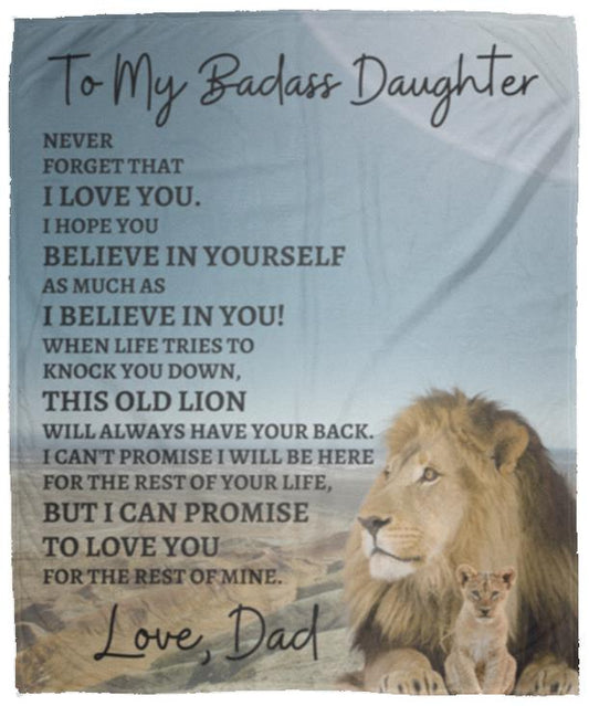 To My Badass Daughter / Lion Blanket