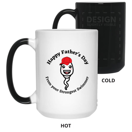Strongest Swimmer (Dad / Father's Day Boy Sperm) 15 oz. Color Changing Mug