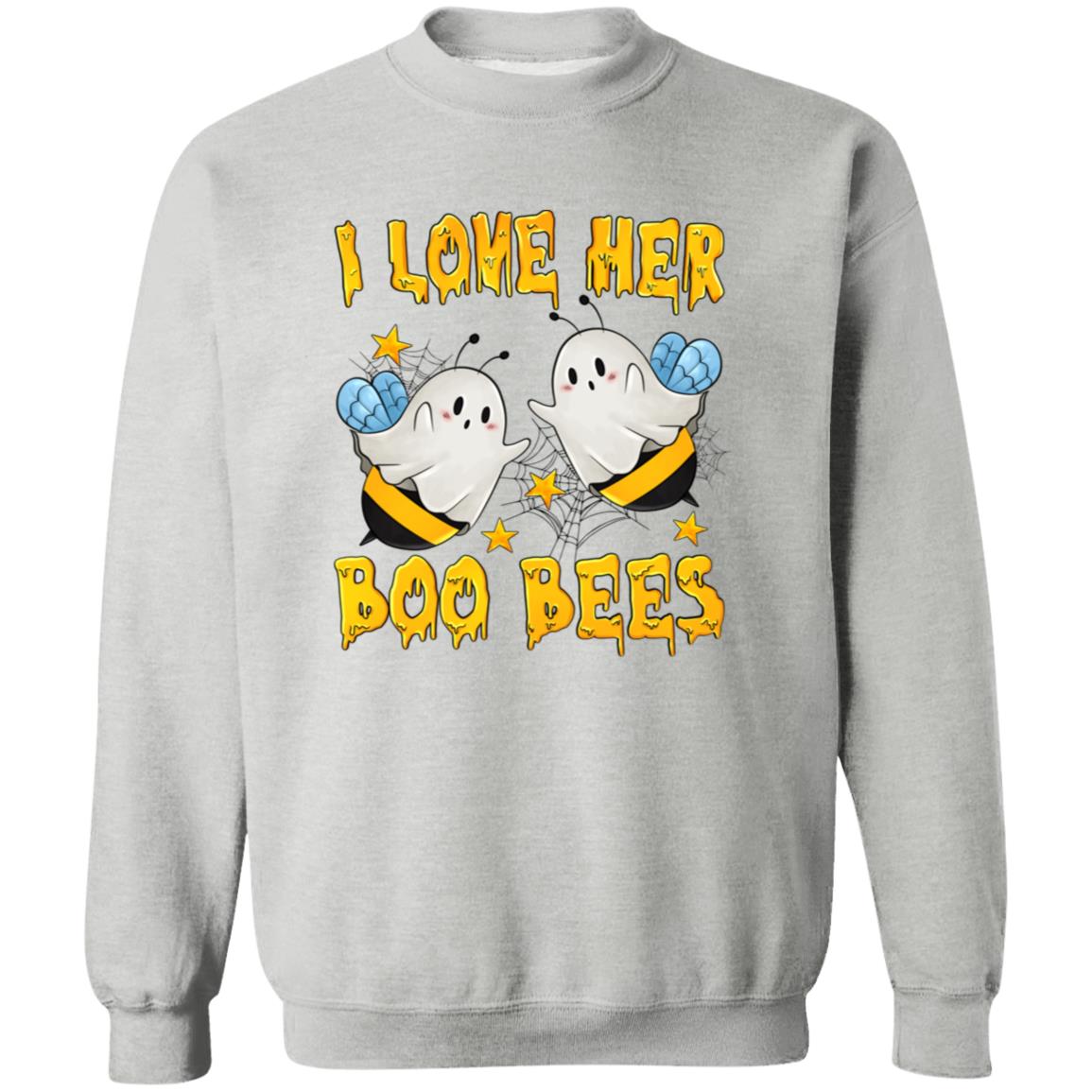 I love her BOO BEES (Halloween) - G180 Crewneck Pullover Sweatshirt