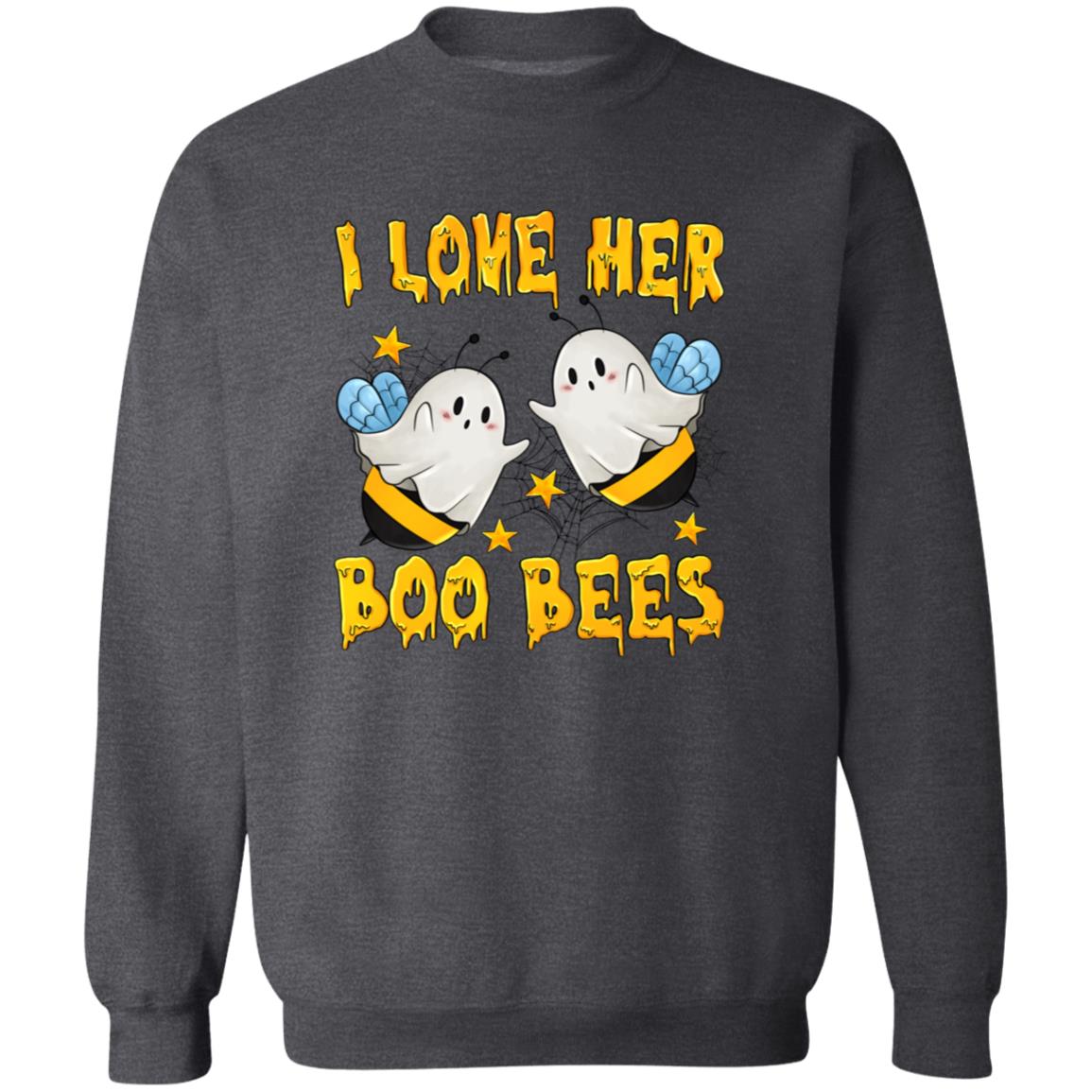 I love her BOO BEES (Halloween) - G180 Crewneck Pullover Sweatshirt