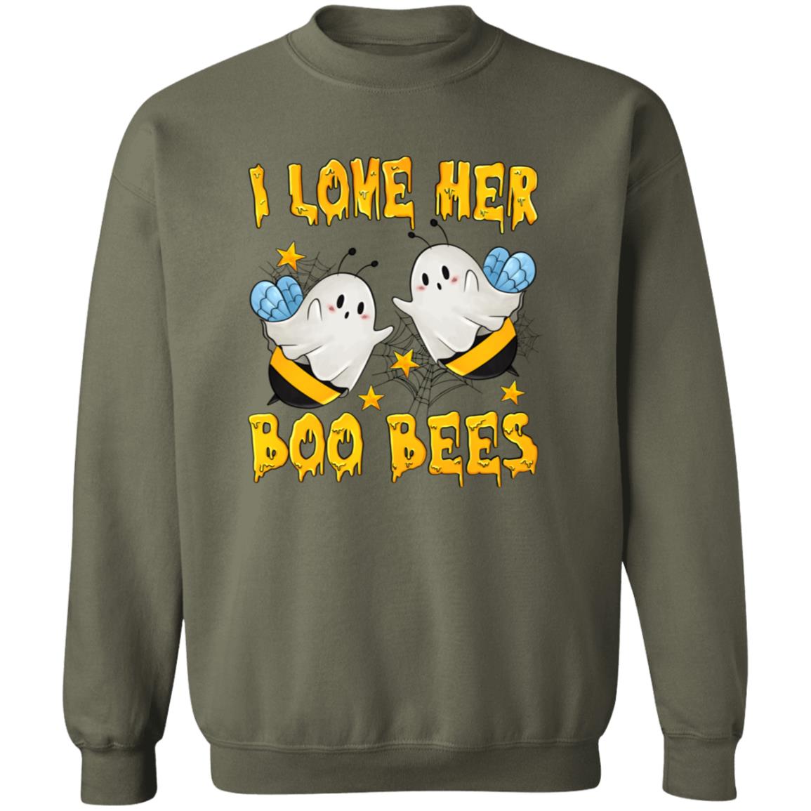 I love her BOO BEES (Halloween) - G180 Crewneck Pullover Sweatshirt