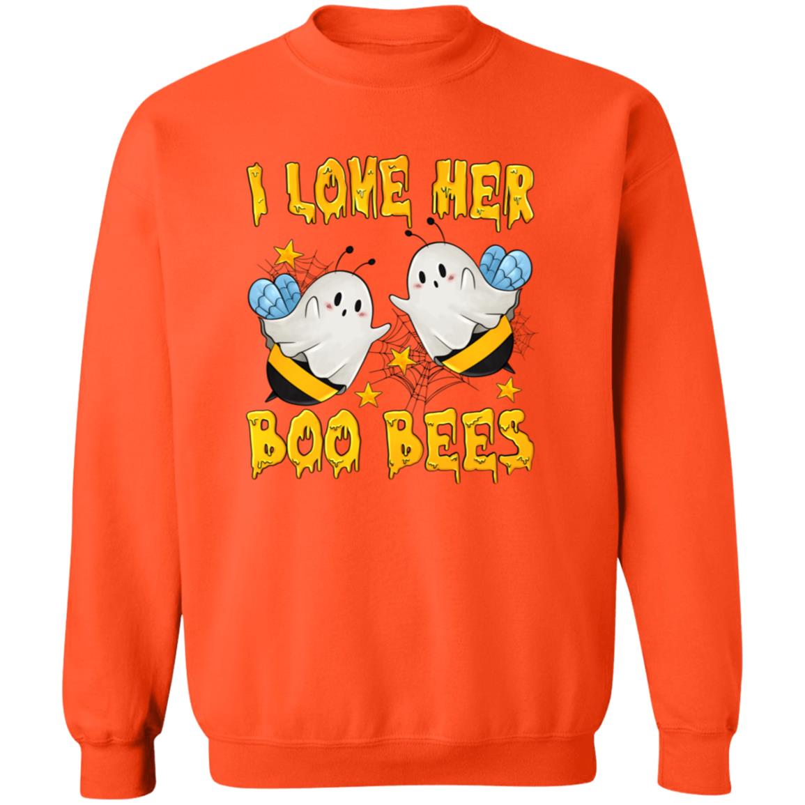 I love her BOO BEES (Halloween) - G180 Crewneck Pullover Sweatshirt