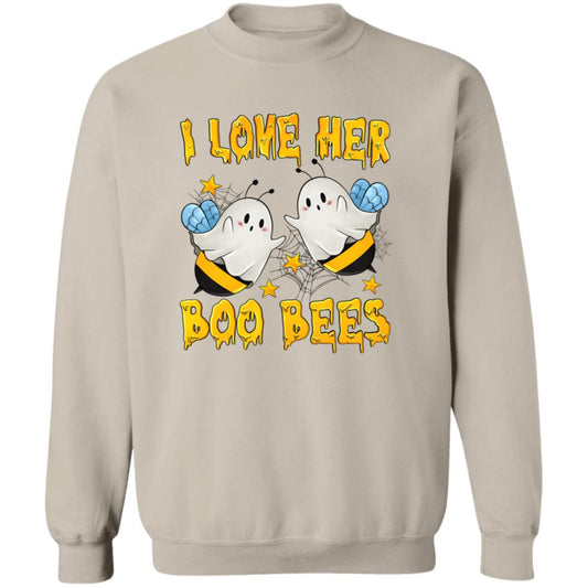 I love her BOO BEES (Halloween) - G180 Crewneck Pullover Sweatshirt