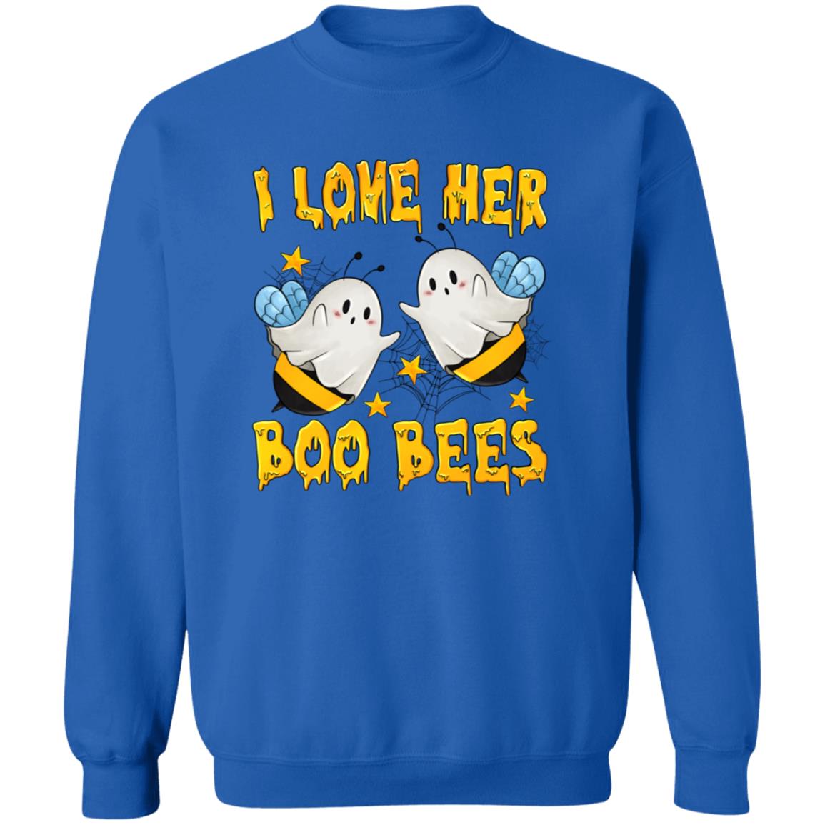 I love her BOO BEES (Halloween) - G180 Crewneck Pullover Sweatshirt