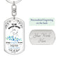 Bada$$ Sister (I am the Storm - blue) - Swivel Dog Tag Key chain