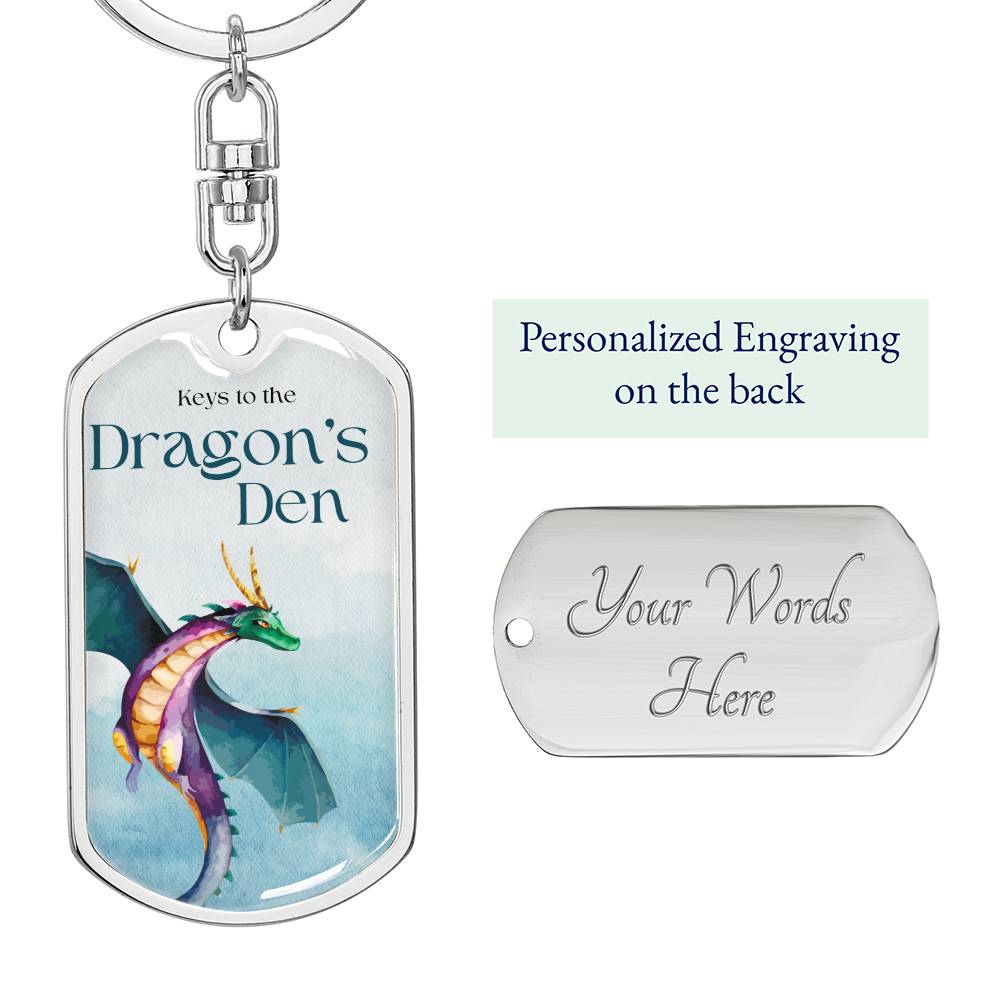 Dragon's Den 4 (Custom Private) - Swivel Dog Tag Key Chain