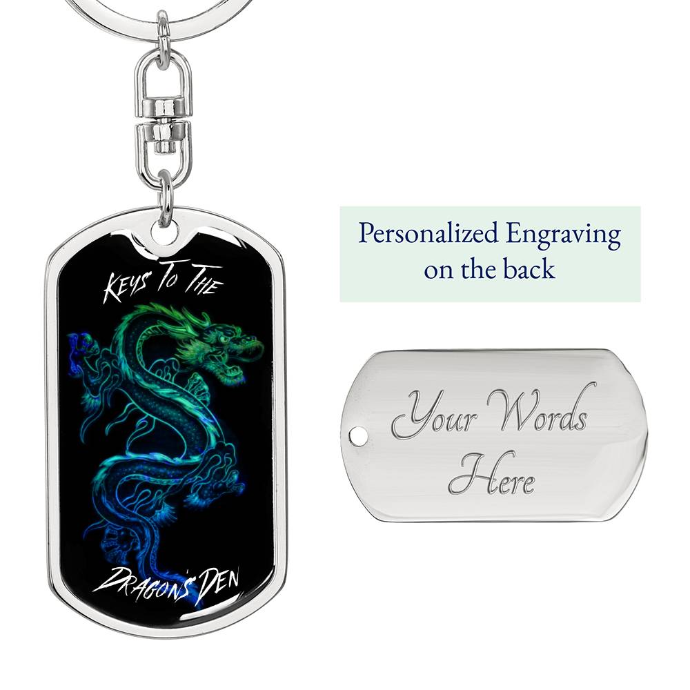 Dragon's Den 3 (Custom Private) - Swivel Dog Tag Key Chain