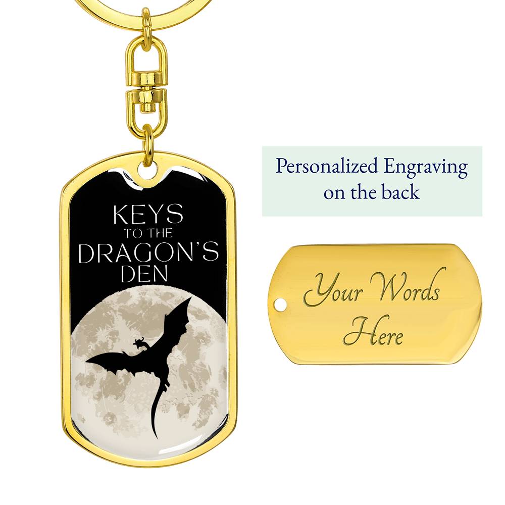 Dragon's Den 9 (Custom Private) - Swivel Dog Tag Key Chain