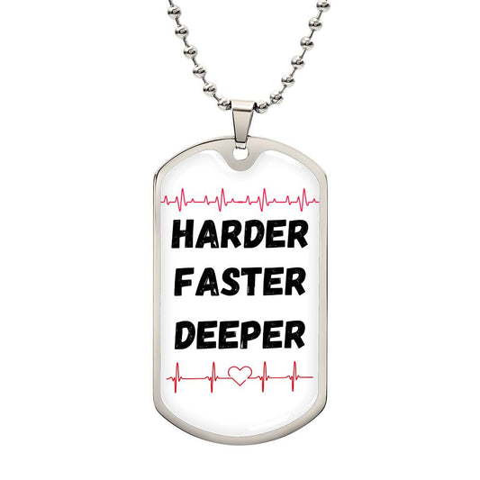 Harder / CPR Saves Lives (Medical / EMS / Doctor / Nurse / Healthcare) - Dog Tag Necklace