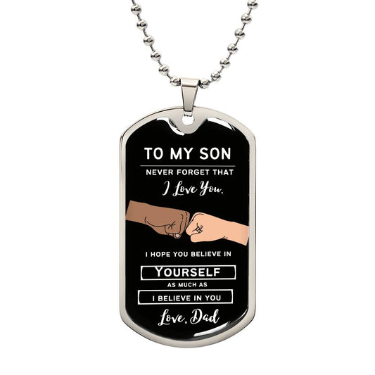 To Son from Dad (Fist Bump 4) - Dog Tag