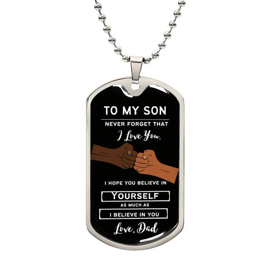 To Son from Dad (Fist Bump 3) - Dog Tag