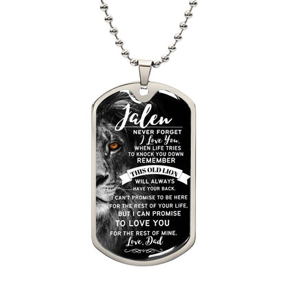 Private for Ron (Jalen) - Lion Dog tag necklace