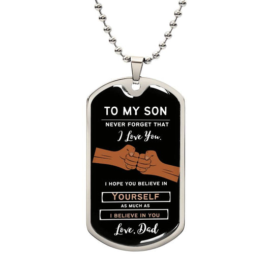 To Son from Dad (Fist Bump 2) - Dog Tag