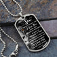To My Son (From Mom or Dad) - Large Half Lion - Dog Tag Necklace