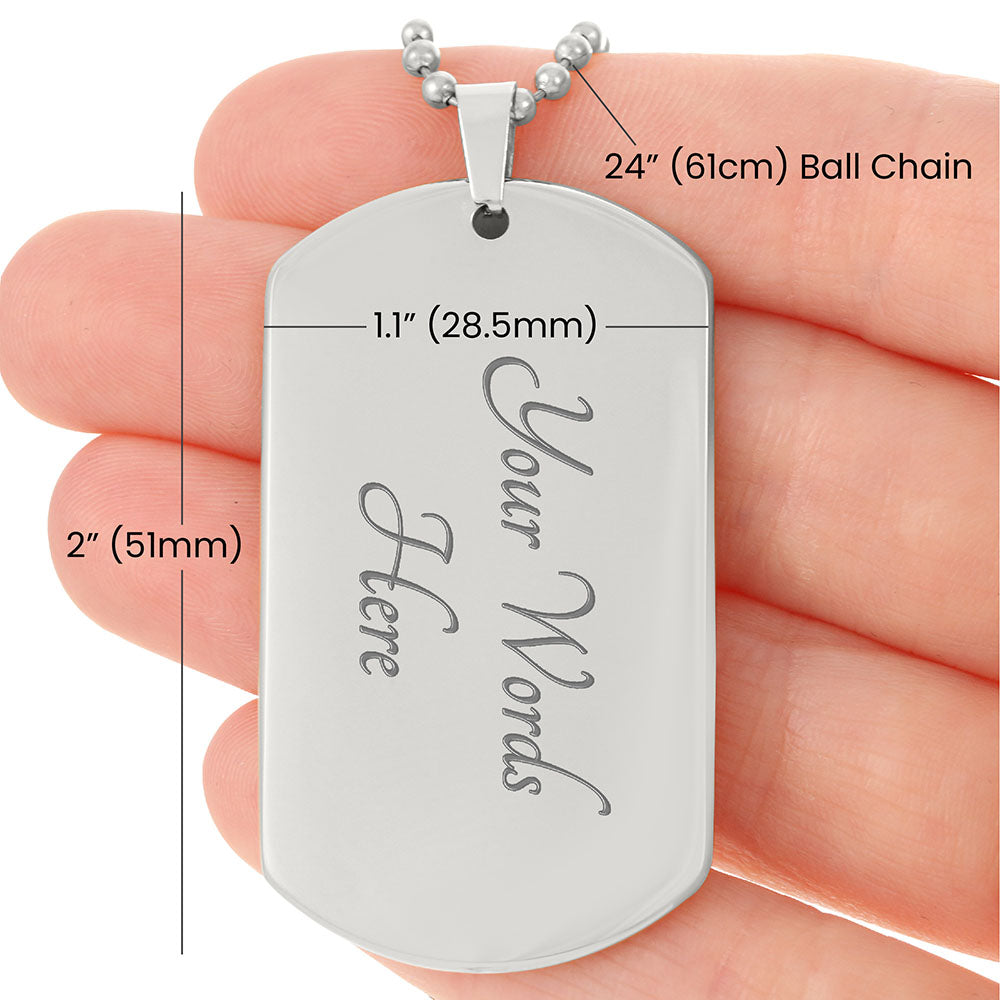 Dog tag necklace on sale for son from mom