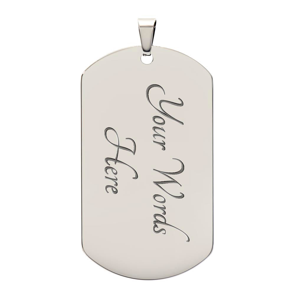To My Badass Sister (Blue Butterflies) - Dog Tag Necklace
