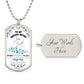 To My Badass Sister (Blue Butterflies) - Dog Tag Necklace