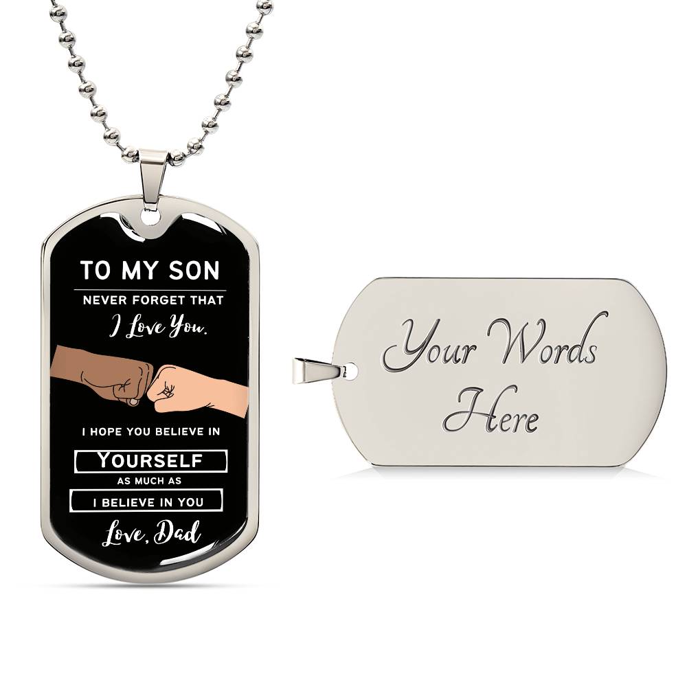 To Son from Dad (Fist Bump 4) - Dog Tag