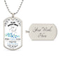 To My Badass Niece (Blue Butterflies) - Dog Tag Necklace