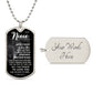 To My Niece (This Old Wolf) - Dog Tag Necklace