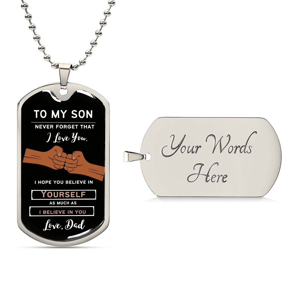 To Son from Dad (Fist Bump 2) - Dog Tag