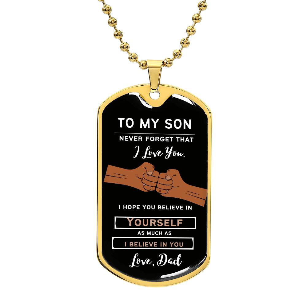 To Son from Dad (Fist Bump 2) - Dog Tag