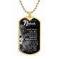 To My Niece (This Old Lion) - Dog Tag Necklace