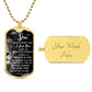 To My Son (From Mom or Dad) - Large Half Lion - Dog Tag Necklace