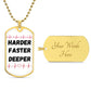 Harder / CPR Saves Lives (Medical / EMS / Doctor / Nurse / Healthcare) - Dog Tag Necklace