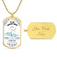 To My Badass Niece (Blue Butterflies) - Dog Tag Necklace