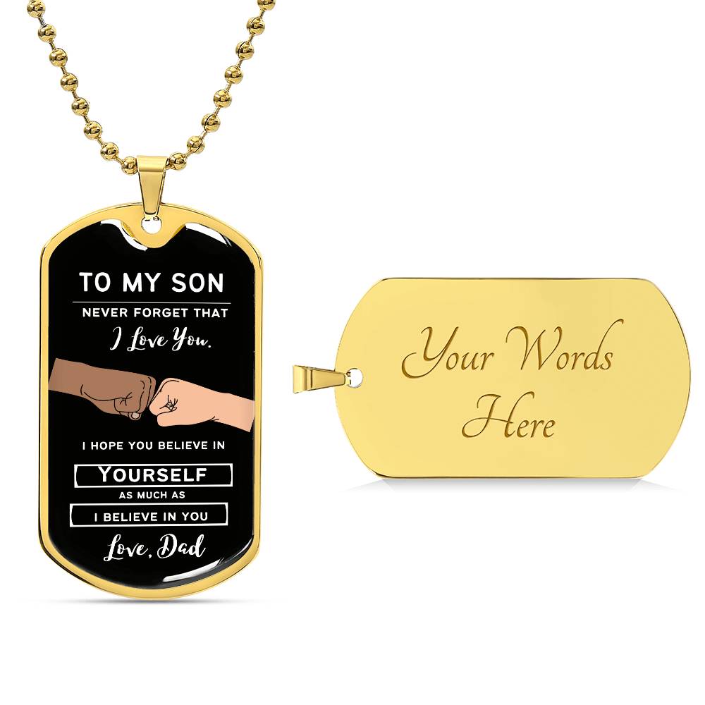 To Son from Dad (Fist Bump 4) - Dog Tag