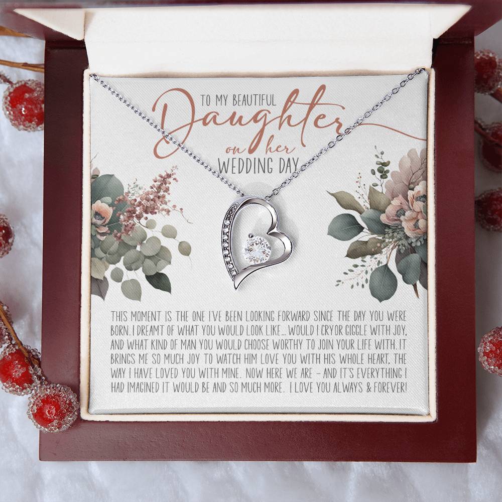 To My Daughter on Her Wedding Day (Bride / Wedding) - Forever Love Necklace