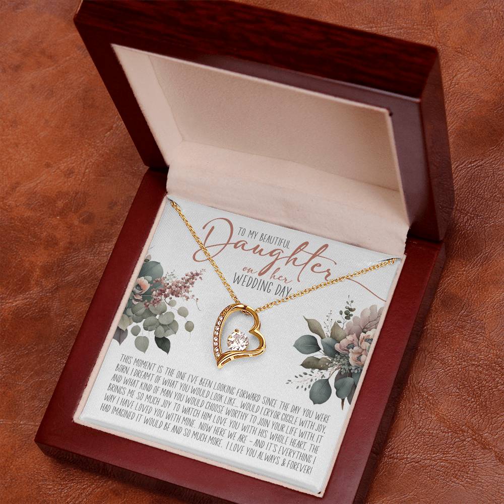 To My Daughter on Her Wedding Day (Bride / Wedding) - Forever Love Necklace